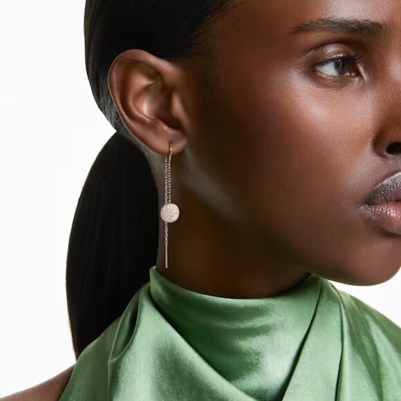 SWAROVSKI Sublima drop earrings White, Rose gold-tone plated - Picture 1 of 9